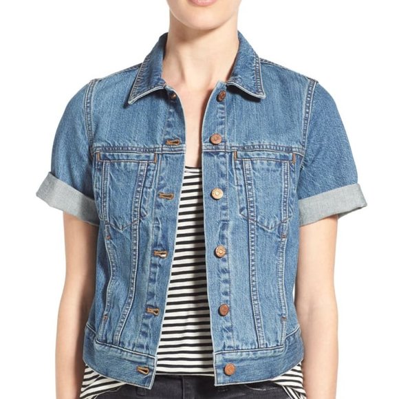 short sleeveless denim jacket